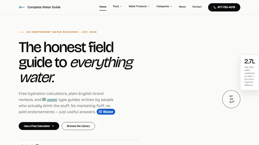 completewaterguide.com home page