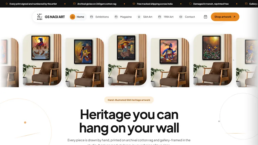 gsnagiart.com home page