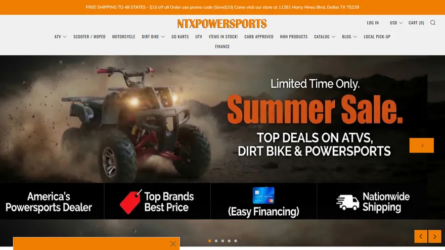 ntxpowersports.com home page