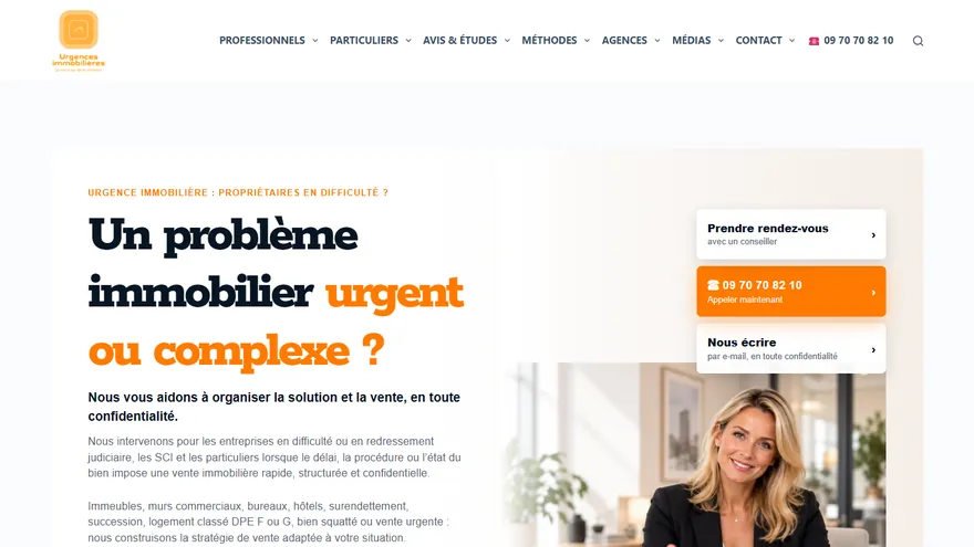 urgences-immobilieres.fr home page